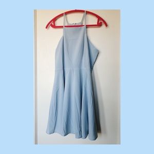 Lulu’s light blue chiffon skater dress